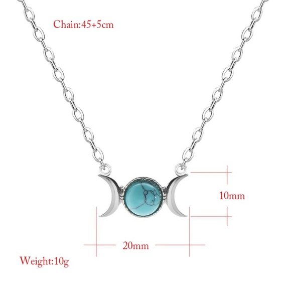 ❗️2 left❗️Crescent Moon Genuine Stone Necklace - Picture 8 of 8
